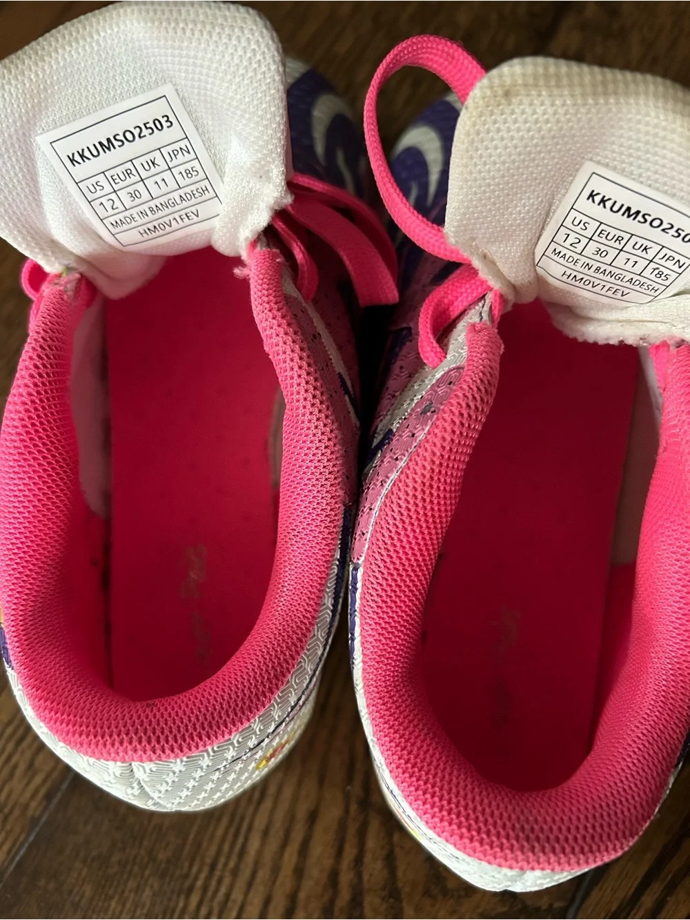 Girls Pink and Purple Athletic Kids Soccer Cleats
